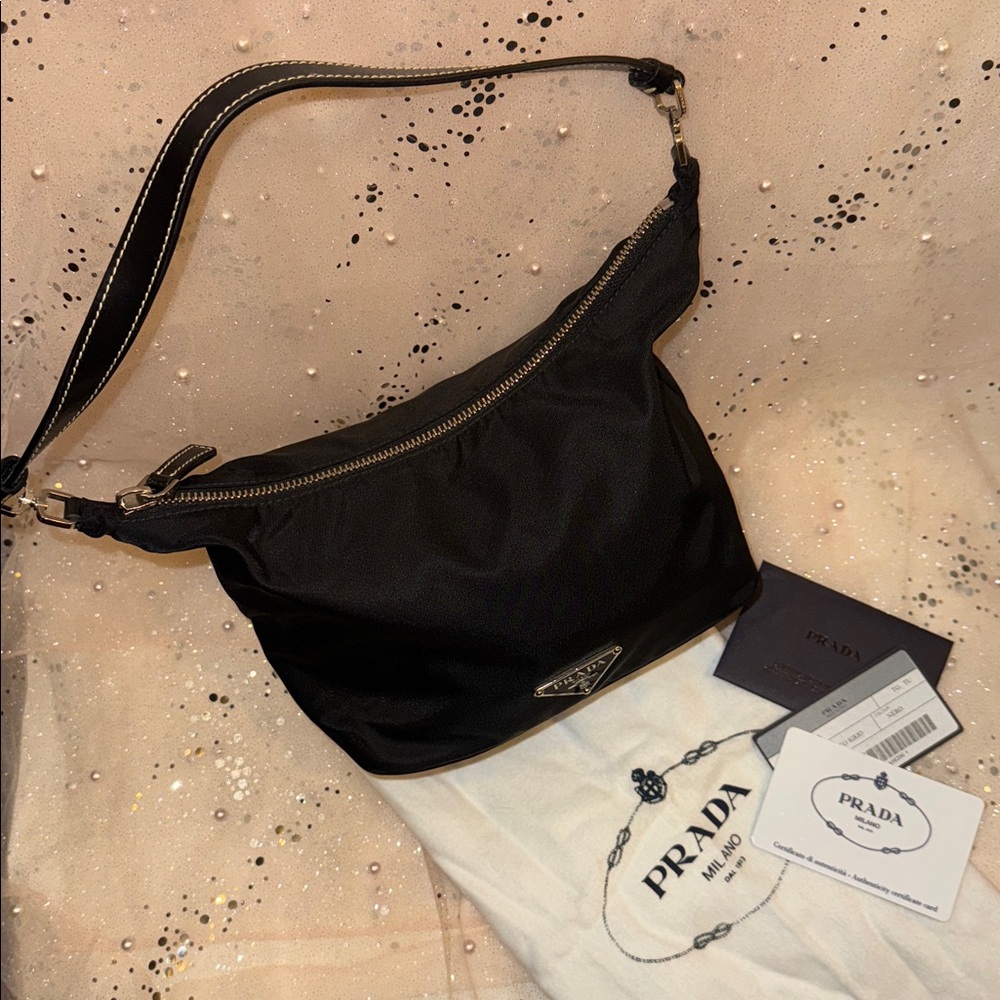 COA Prada Tessuto Serio Rare Mini Baguette